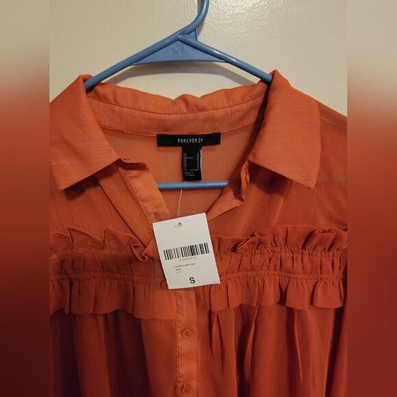Womens Small Forever 21 Copper Blouse - Picture 2 of 9